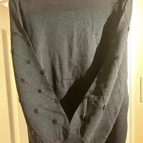 NWT Laura Plus Black Beaded Sweater PTP 23”-24 - Picture 8 of 15